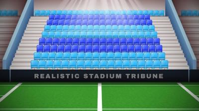 Realistic Stadium Tribune Composition with Empty Seats and Playing Field – Free Stock Photo for Download