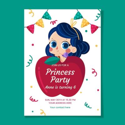 Snow White Birthday Invitation – Download Free Stock Photo