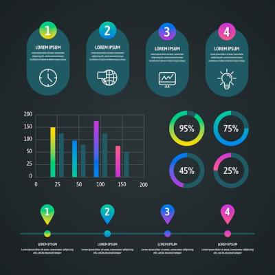 Gradient Element Collection for Infographics – Free to Download