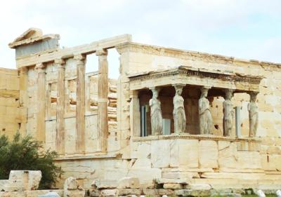 Ancient Temple Erechtheum and Caryatid Porch on the Acropolis of Athens, Greece – Free Download