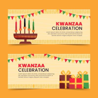 Flat Kwanzaa Horizontal Banners Set – Free to Download