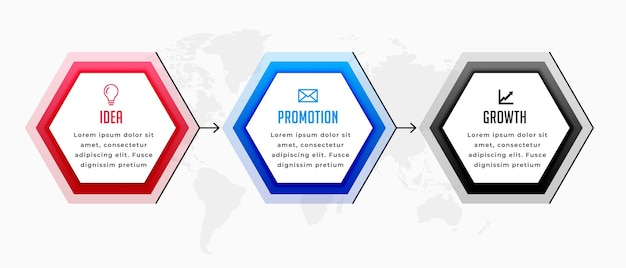 3-Step Infographic Timeline Diagram Banner for Business Success – Free Download