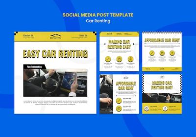 Car Rental Instagram Posts Collection – Free Download