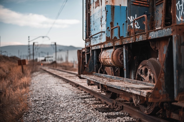 Closeup Shot of a Rusty Old Steam Locomotive – Free Download