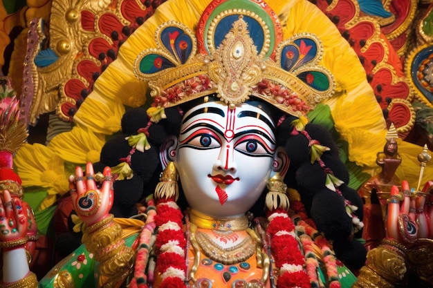 Beautifully Decorated Hindu Lord Balarama Idol During the Rath Yatra Festival – Free to Download