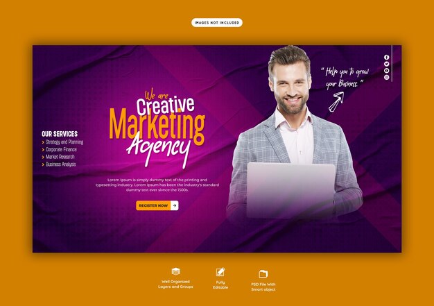 Digital Marketing Agency and Corporate Web Banner Template – Free Download