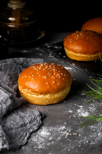 Freshly Baked Burger Bun Encrusted with Sesame – Free Stock Photo for Download