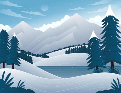 Hand Drawn Winter Landscape – Free Stock Photo for Download