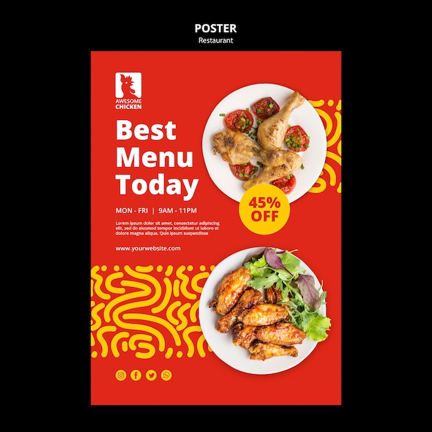 Restaurant Concept Poster Template – Free Download