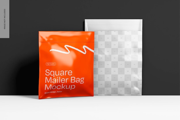 Square Mailer Bags Mockup Front View – Free to Download