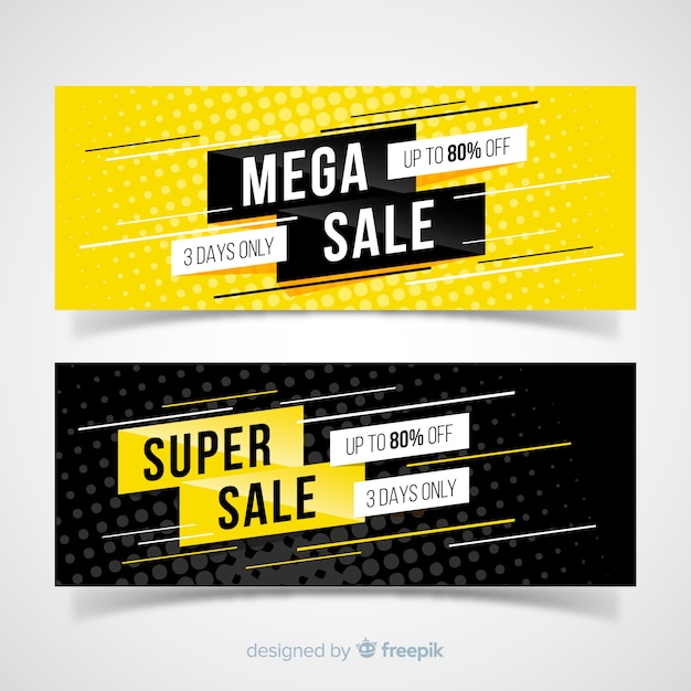 Mega Sale Banners Concept – Free to Download