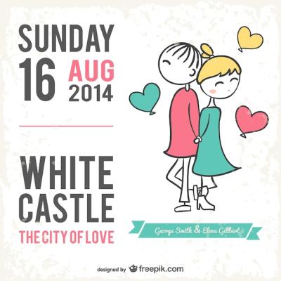 Cartoon Style Wedding Card – Free Download