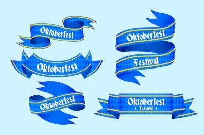 Hand Drawn Oktoberfest Ribbons Collection – Free Download