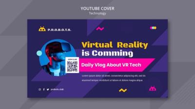 Creative Technology YouTube Cover Template Design – Free Download