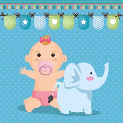 Baby Shower Card Featuring a Little Girl – Free Download