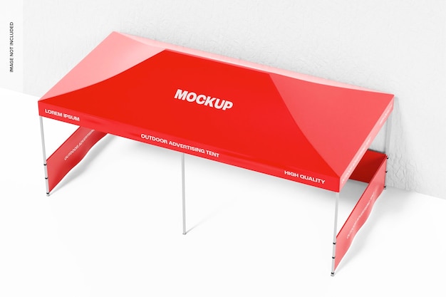 Outdoor Advertising Tent Mockup – High Angle View | Free Download