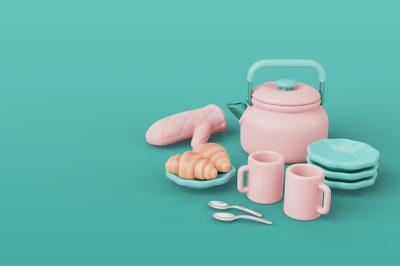 Kitchen Tools Still Life in 3D Rendering – Free Download