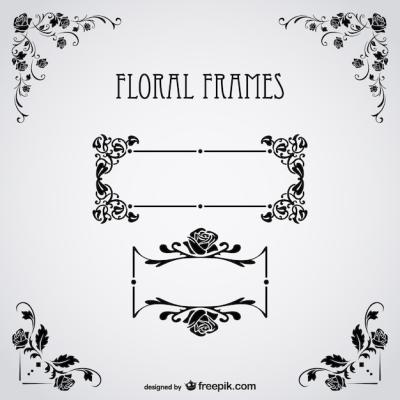 Floral Black Frames – Free Download