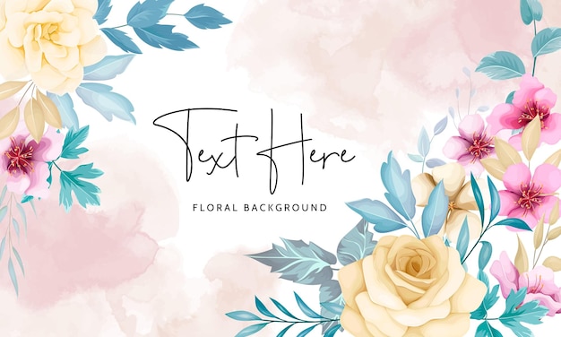 Beautiful Hand-Drawn Flower Floral Background – Free Download