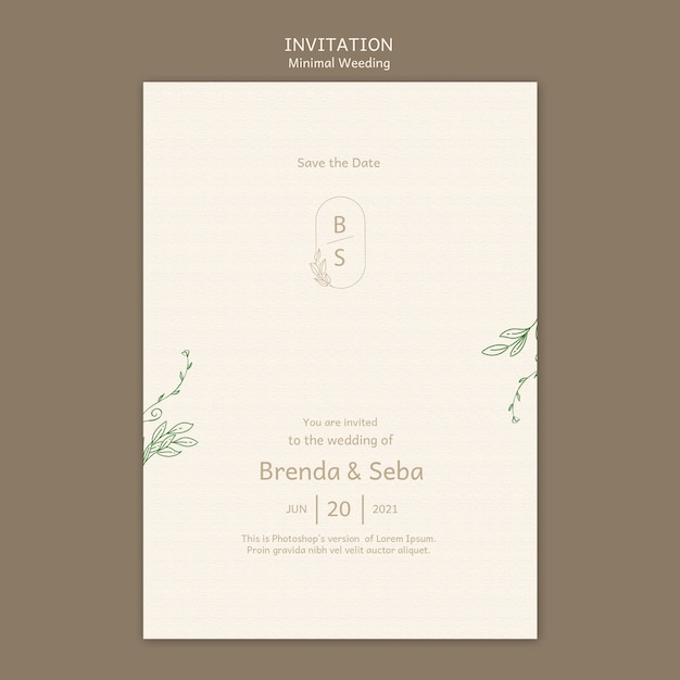 Minimal Wedding Invitation Template – Free Download