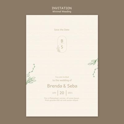 Minimal Wedding Invitation Template – Free Download