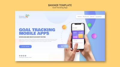 Goal Tracking App Landing Page Template – Free Download