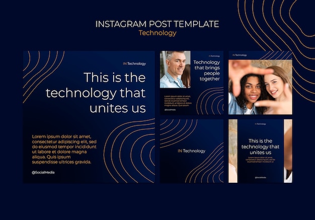 Dynamic Technology Concept Instagram Posts – Free Download