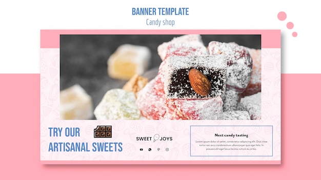 Candy Shop Horizontal Banner Template – Free Download