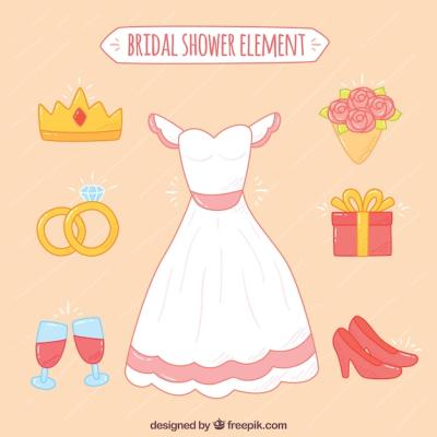 Hand-Drawn Wedding Elements – Free Download