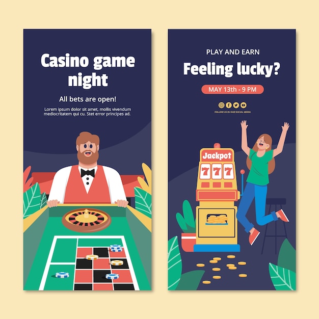 Vertical Banner Template for Casino Experience and Gambling – Free to Download