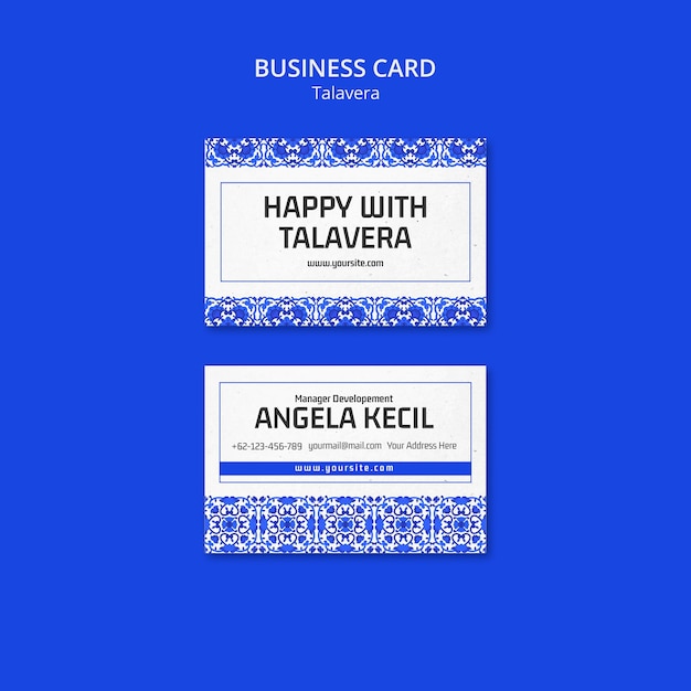 Flat Design Talavera Event Business Card – Free Download