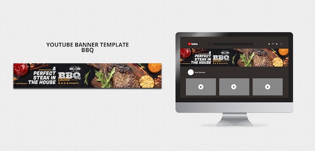 Delicious BBQ YouTube Banner Template – Free Download