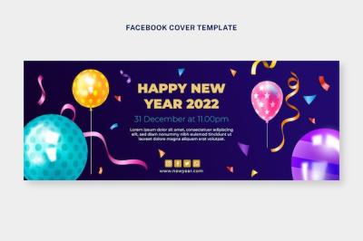 Realistic New Year Social Media Cover Template – Free Download