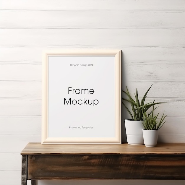 Realistic PSD Photo Frame Mockup for Your Living Room – Free Download