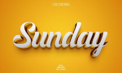 3D Editable Text Effect for Sunday – Free to Download