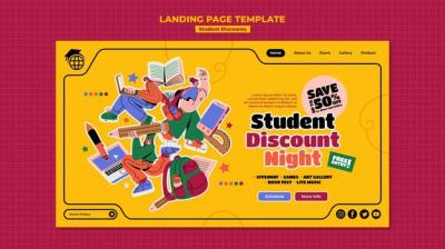 Student Discounts Landing Page Template – Free Download