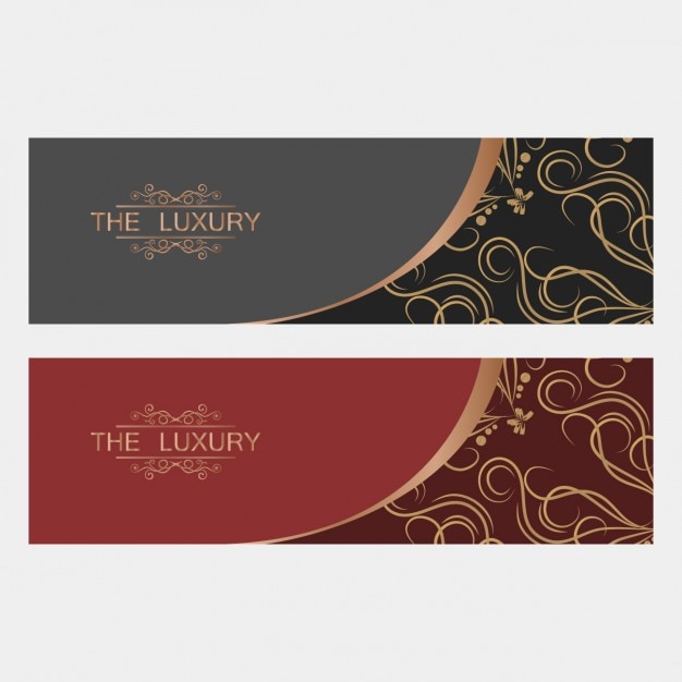 Luxury Banners Featuring Golden Elements – Free Download