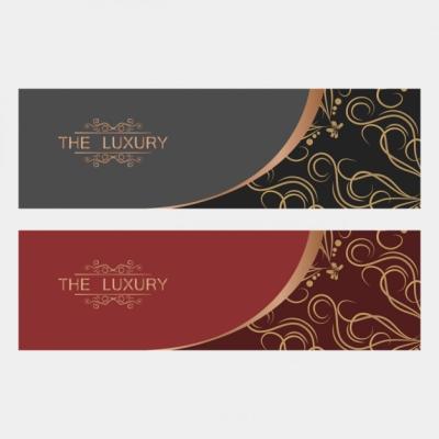 Luxury Banners Featuring Golden Elements – Free Download