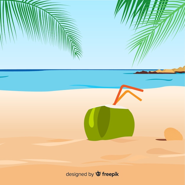 Tropical Landscape Background – Free Download for Stunning Vector Templates