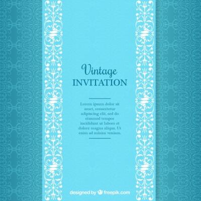 Blue Vintage Wedding Invitation Pattern – Free Stock Photo, Download for Free