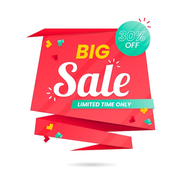 Colorful Origami Style Sale Banner – Free Download