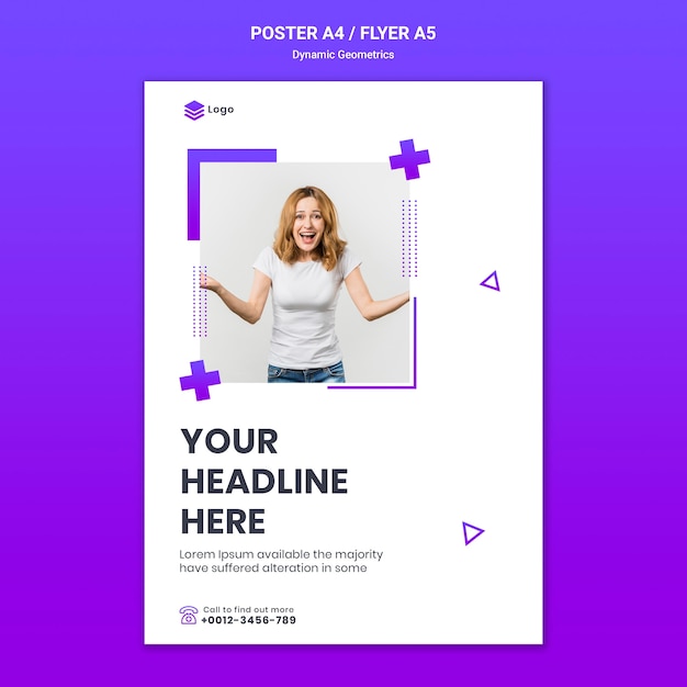 Dynamic Geometric Poster Template for Free Download