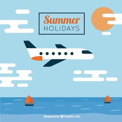 Vacation Airplane Card – Free Download for Your Creative Projects