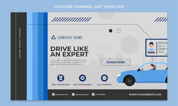 Flat Design Driving School Template – Free Download