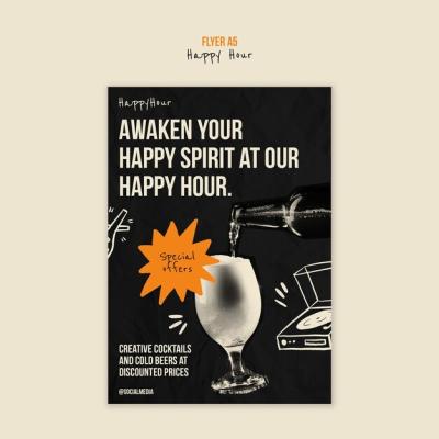 Happy Hour Celebration Poster Template – Free Download