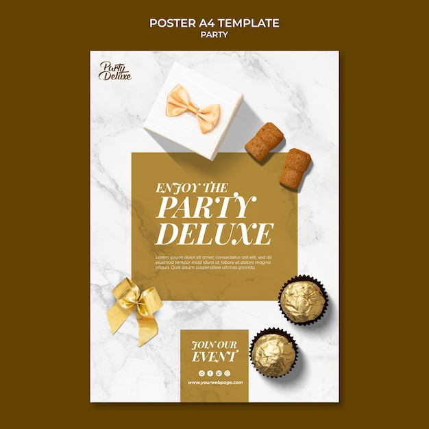 Luxury Golden Party Flyer Template – Free Download