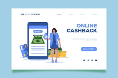 Cashback Concept Landing Page – Download Free Stock Photo