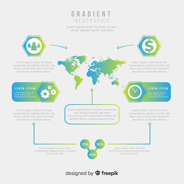 Gradient Map Infographic Design Template for Free Download