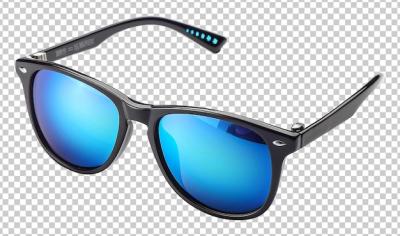 Black Sunglasses with Blue Lenses on Transparent Background – Free Download