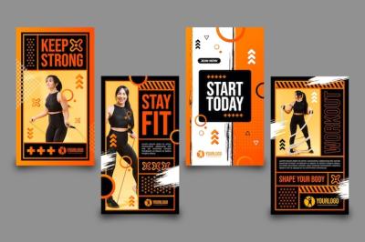 Gradient Health & Fitness Story Collection – Free Download Free Stock Photo